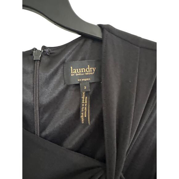 Laundry By Sheli Segal Black Dress Cocktail Gown Sleeveless Sheath Dress size 2 - Picture 5 of 11